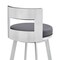 Armen Living Lynof Swivel Counter Stool in Silver Metal with Gray Faux Leather 840254335479 - alternate 6